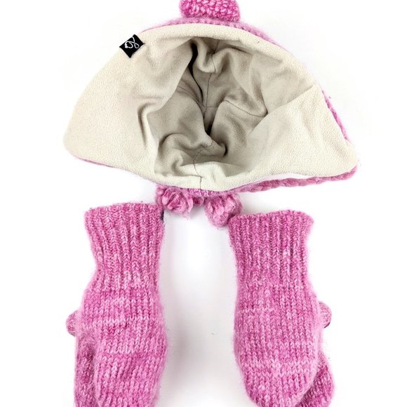 Yetilang Piglet Wool Mohair  Knitted Winter Hat and Mittens Set - Picture 8 of 16